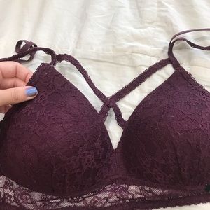 BeBe burgundy bra